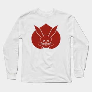 Usagi kamon japanese rabbit in red Long Sleeve T-Shirt